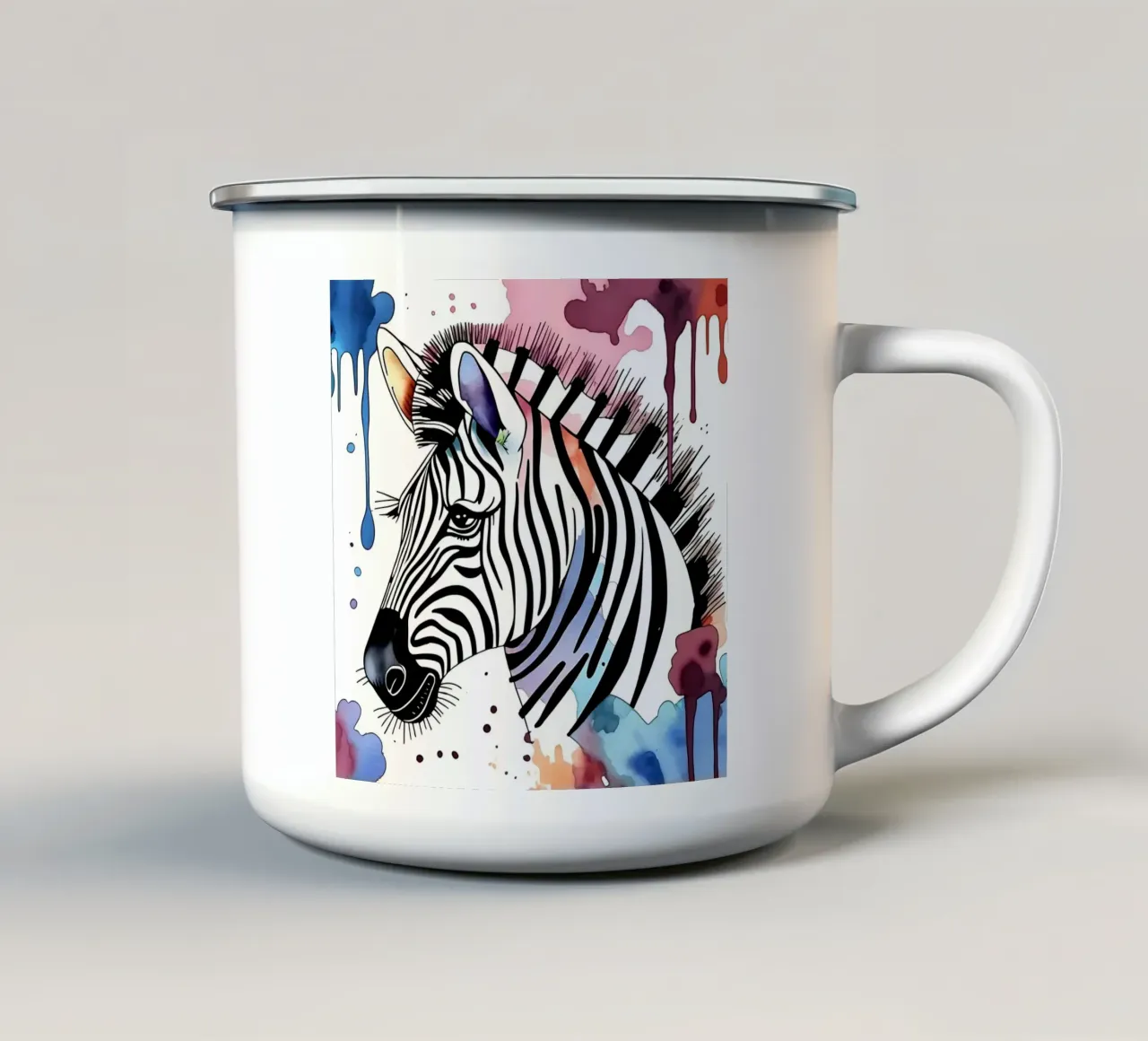 Zebra_Style_M_1 enamel mug by Tierisch bunt by LK