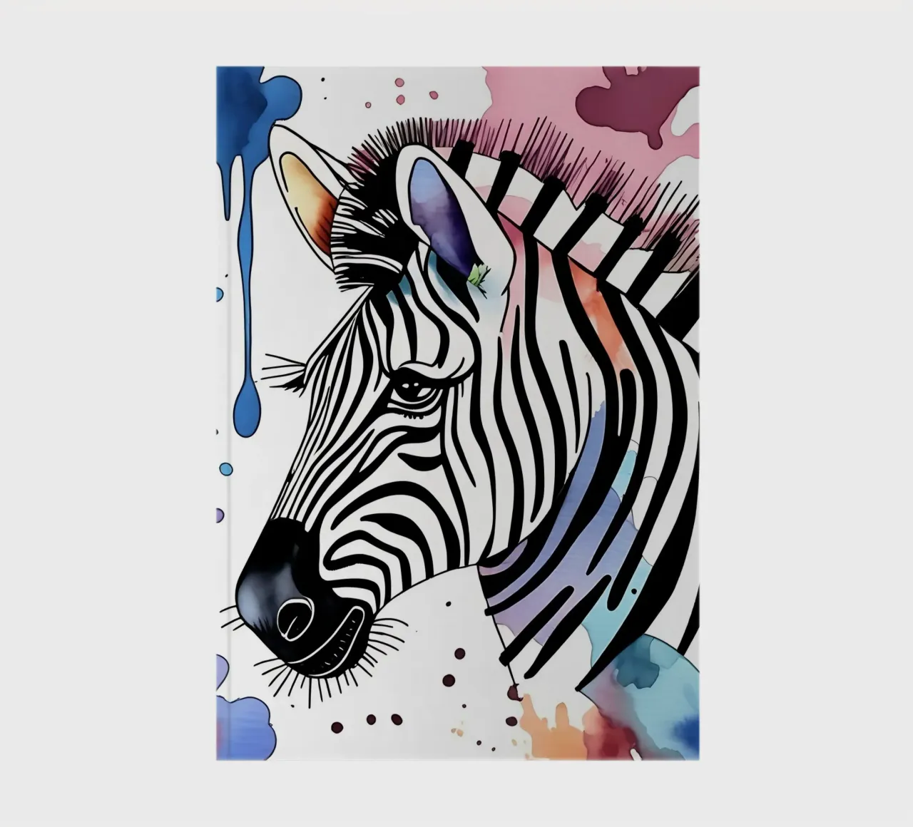 Zebra_stijl_M_1 notitieboek van Tierisch bunt by LK