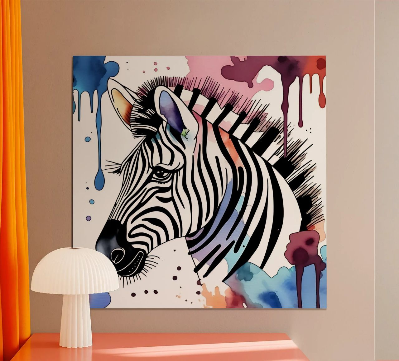 Zebra_Style_M_1 carta hahnemühle da Tierisch bunt by LK