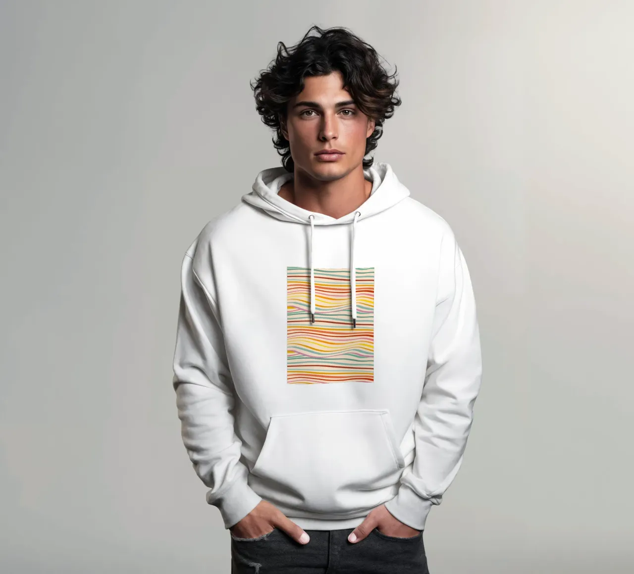 Retro Abstract Waves Pattern • Multi-colour Design for Pride hoodie by Dominique Vari Abstract