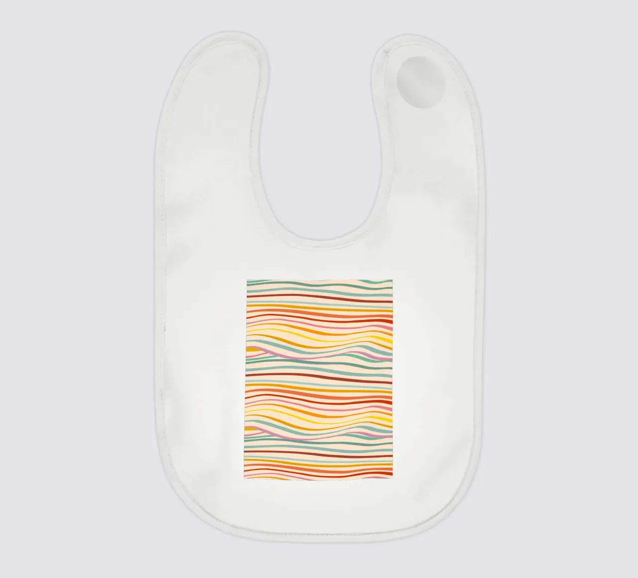 Abstraktes Retro-Wellenmuster - mehrfarbiges Design für Stolz Babylätzchen von Dominique Vari Abstract