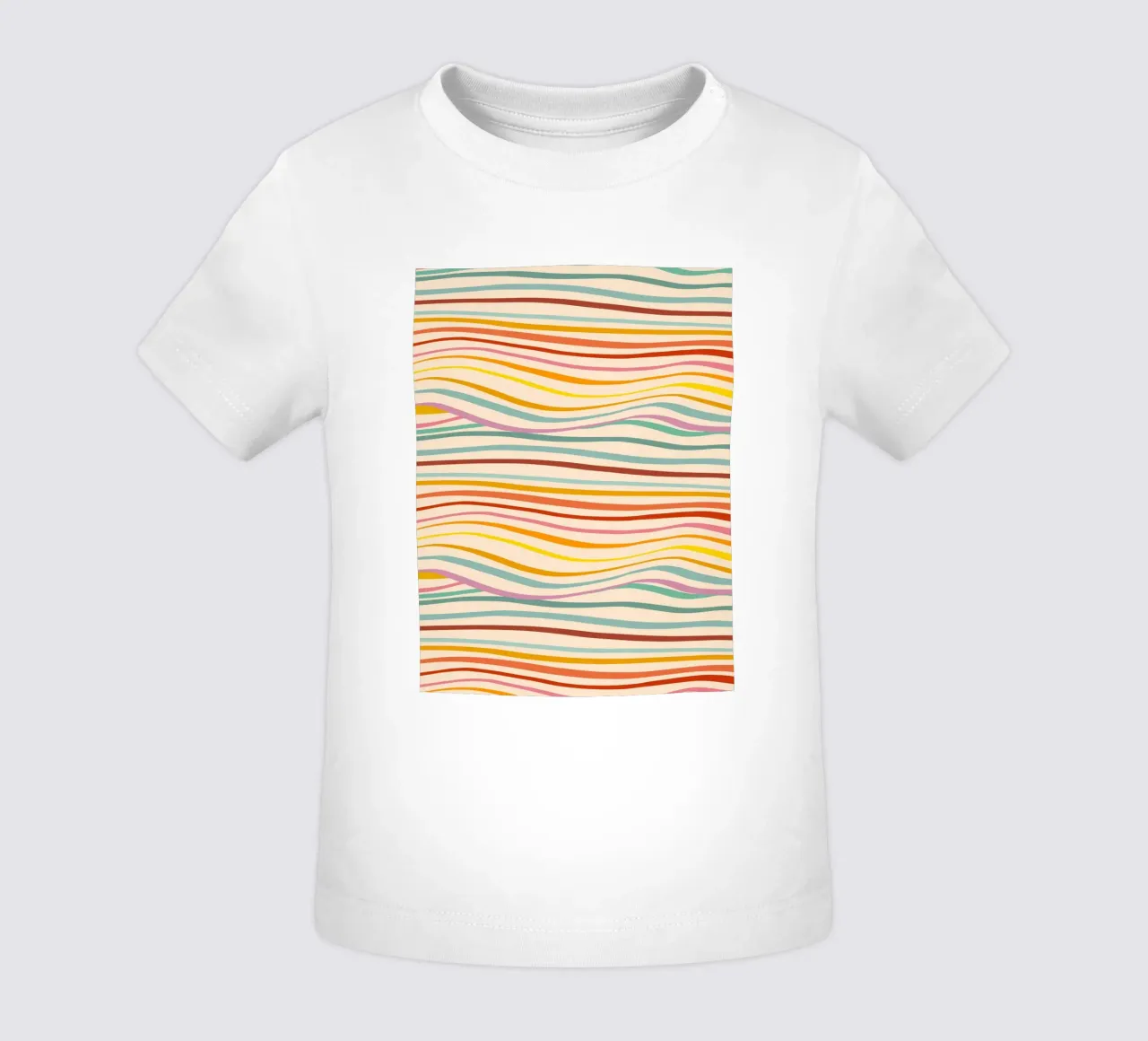 Retro Abstract Waves Pattern • Multi-colour Design for Pride baby t-shirt by Dominique Vari Abstract