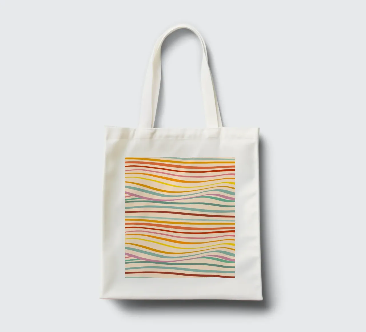 Motivo retrò di onde astratte - Design multicolore per Pride borsa in juta da Dominique Vari Abstract