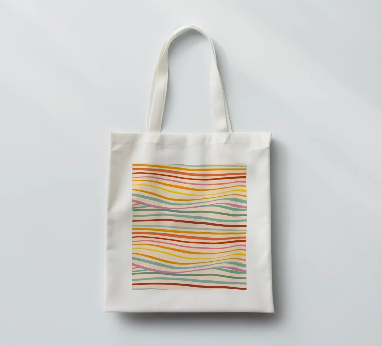 Motivo retrò di onde astratte - Design multicolore per Pride borsa in juta da Dominique Vari Abstract
