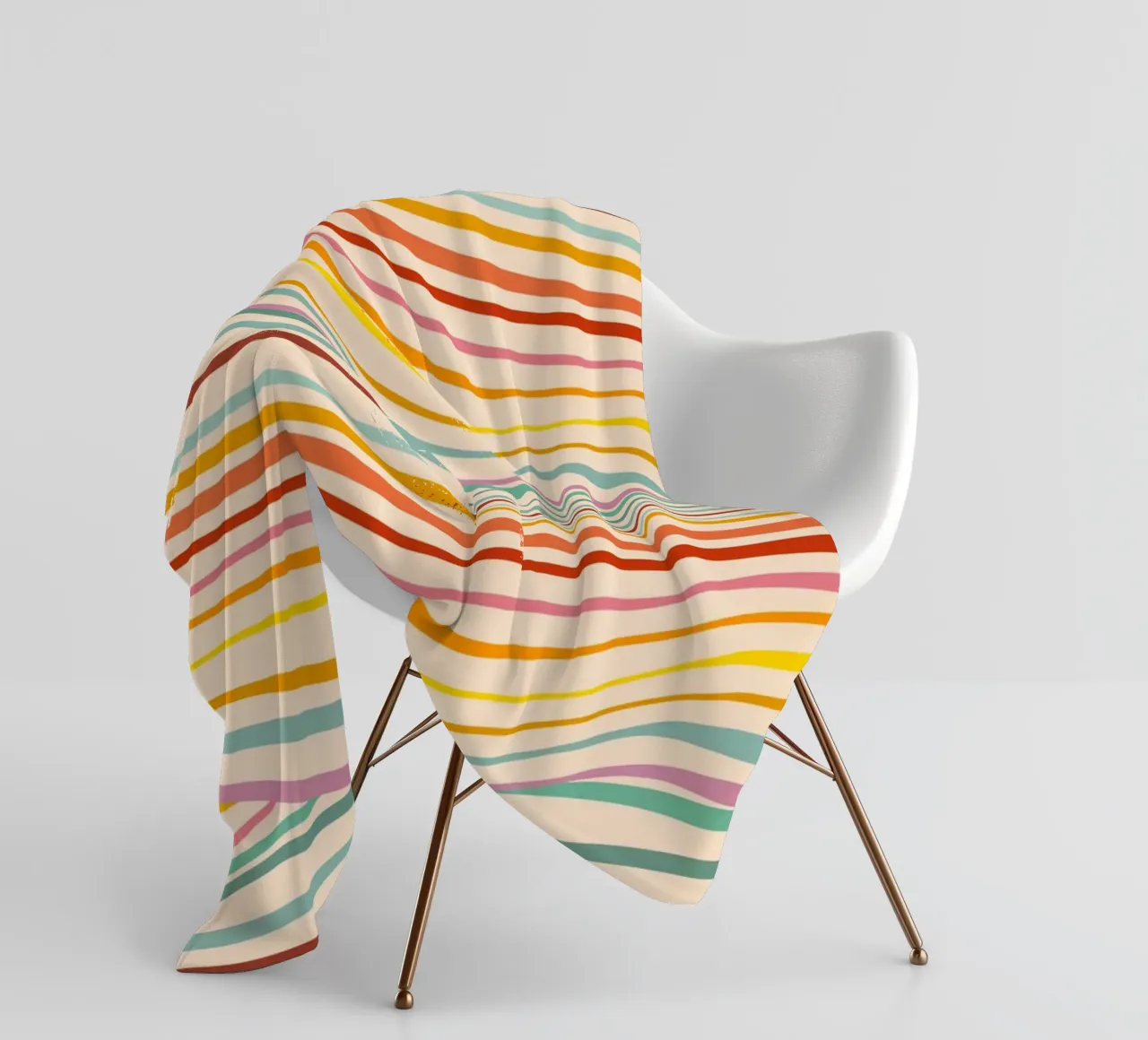 Motivo retrò di onde astratte - Design multicolore per Pride coperta in pile da Dominique Vari Abstract