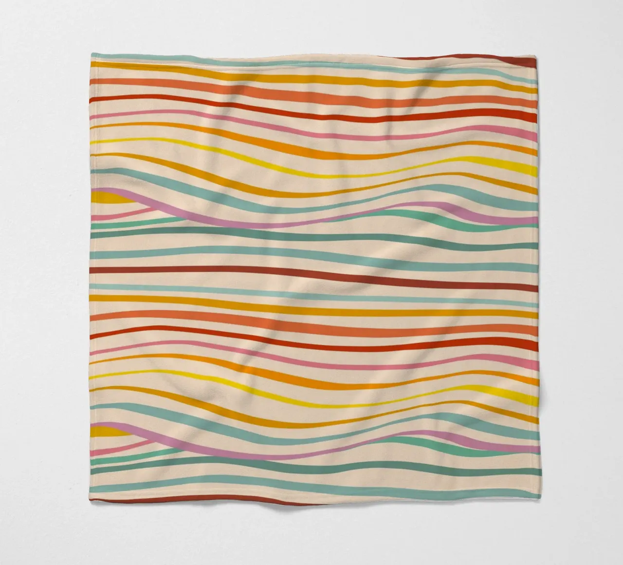 Retro Abstract Waves Pattern • Multi-colour Design for Pride fleece blanket by Dominique Vari Abstract