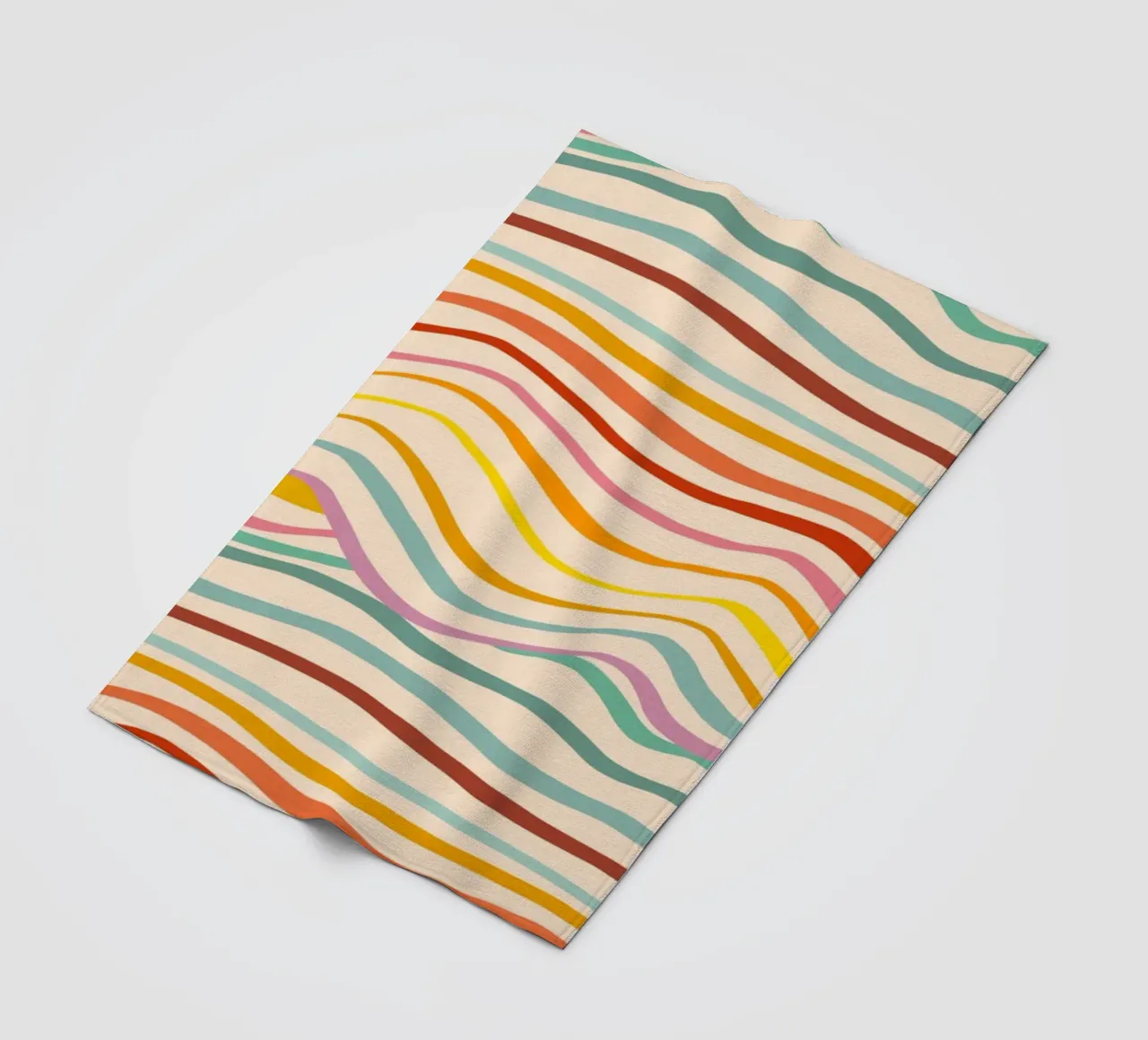 Motivo retrò di onde astratte - Design multicolore per Pride coperta in pile da Dominique Vari Abstract