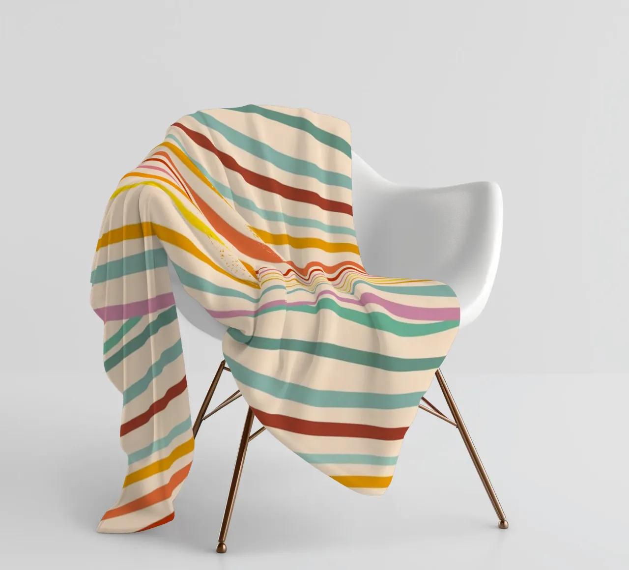 Motivo retrò di onde astratte - Design multicolore per Pride coperta in pile da Dominique Vari Abstract