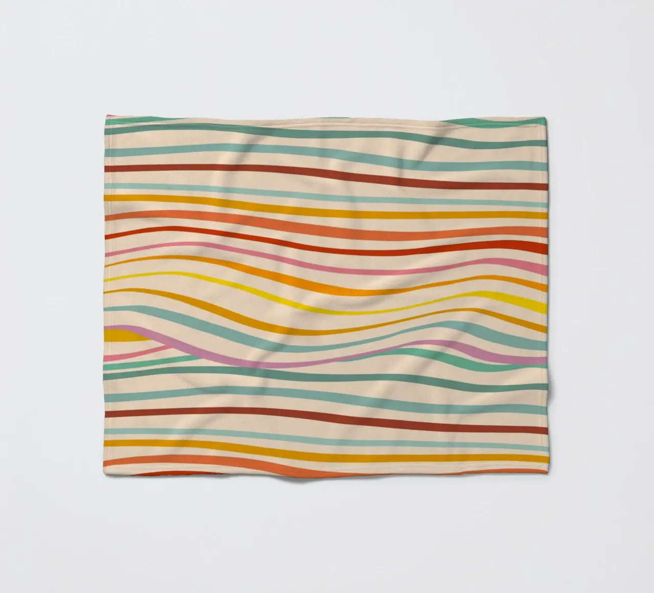 Retro Abstract Waves Pattern • Multi-colour Design for Pride fleece blanket by Dominique Vari Abstract