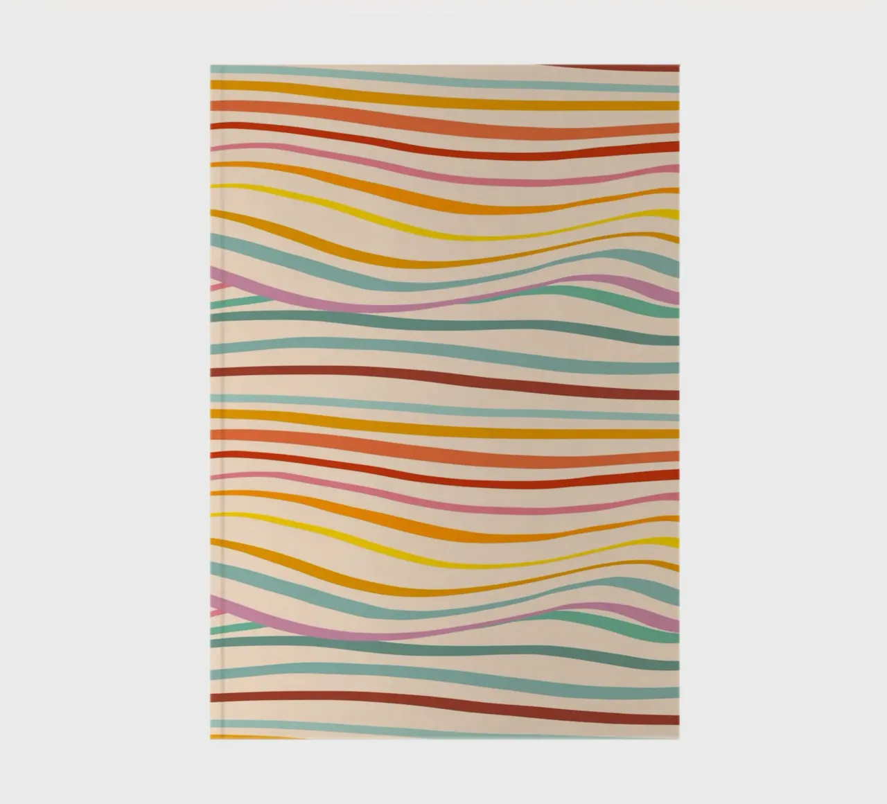 Retro Abstract Waves Pattern • Multi-colour Design for Pride notebook by Dominique Vari Abstract