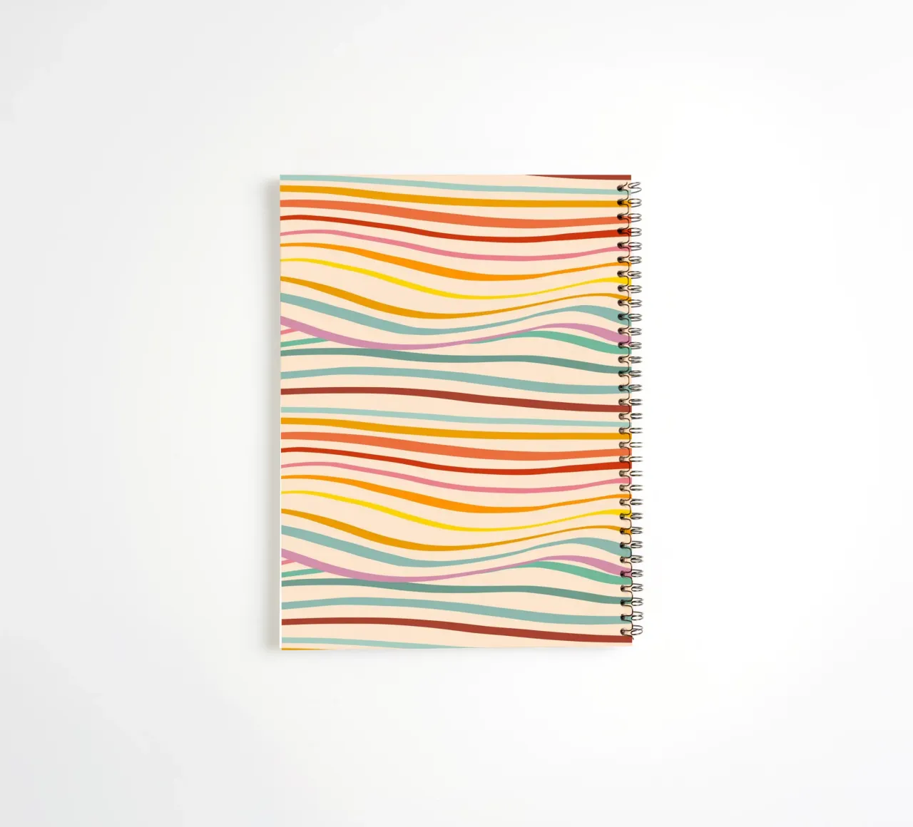 Motif rétro de vagues abstraites - Design multicolore pour la fierté carnet à spirale de Dominique Vari Abstract