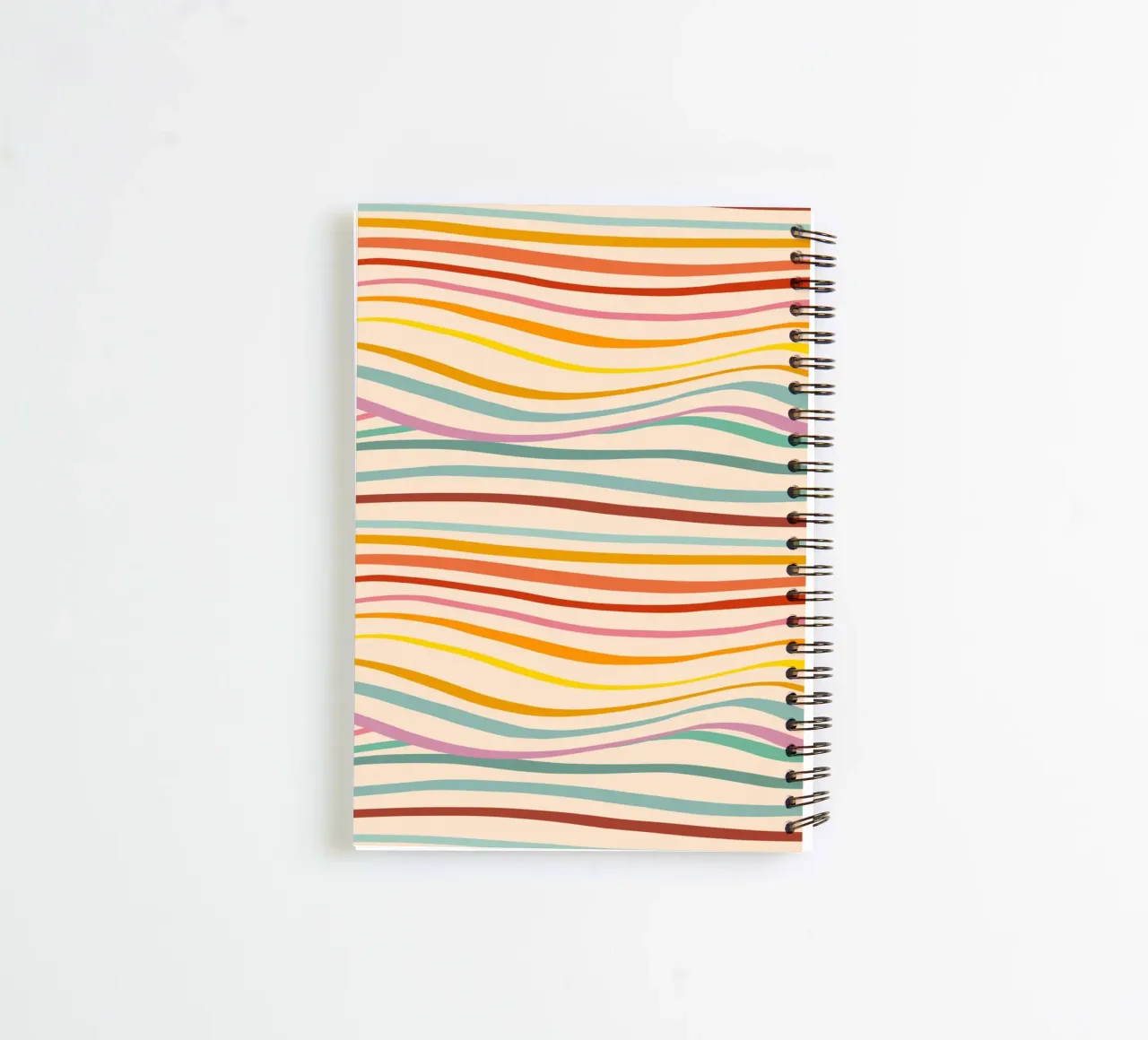 Motif rétro de vagues abstraites - Design multicolore pour la fierté carnet à spirale de Dominique Vari Abstract