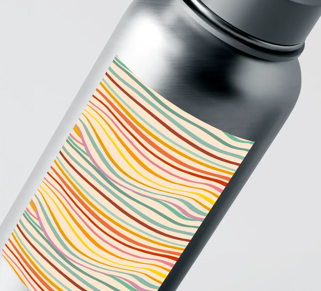 Motivo retrò di onde astratte - Design multicolore per Pride adesivo da Dominique Vari Abstract