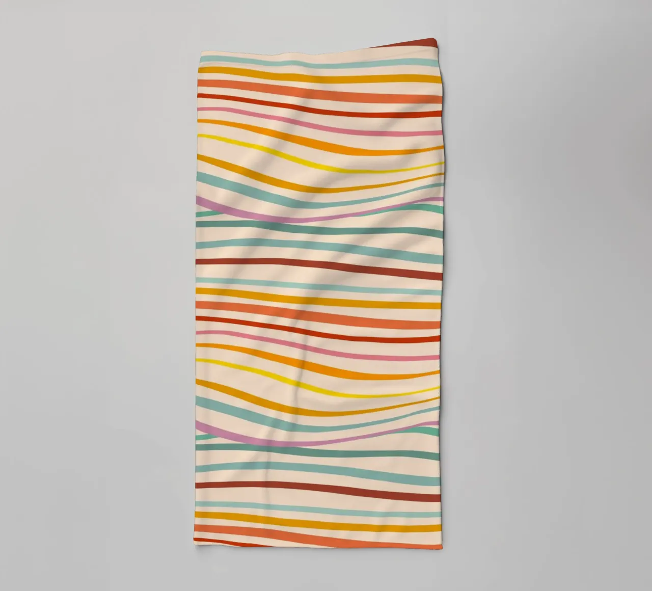 Retro Abstract Waves Pattern • Multi-colour Design for Pride towel by Dominique Vari Abstract