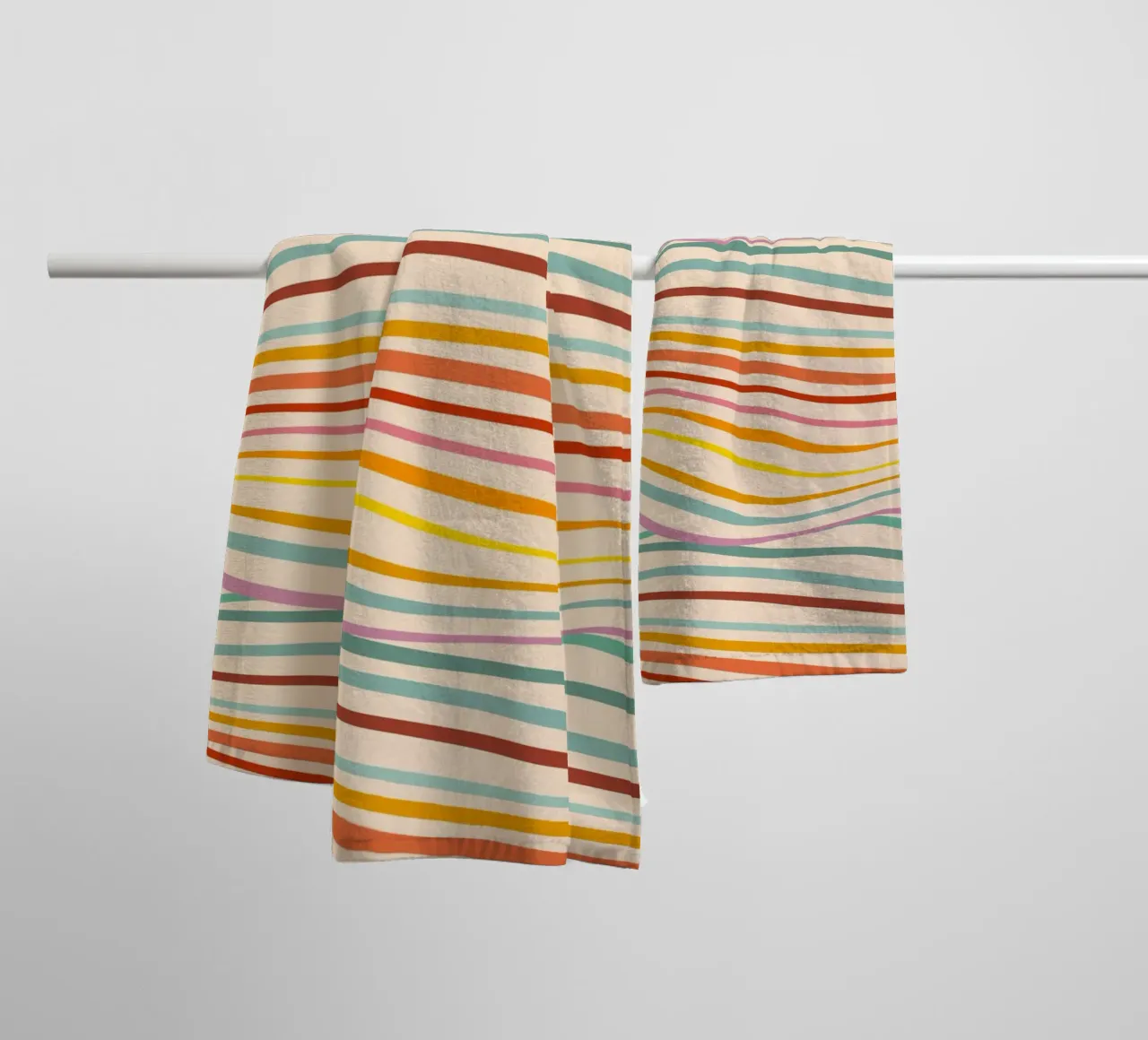Retro Abstract Waves Pattern • Multi-colour Design for Pride towel by Dominique Vari Abstract