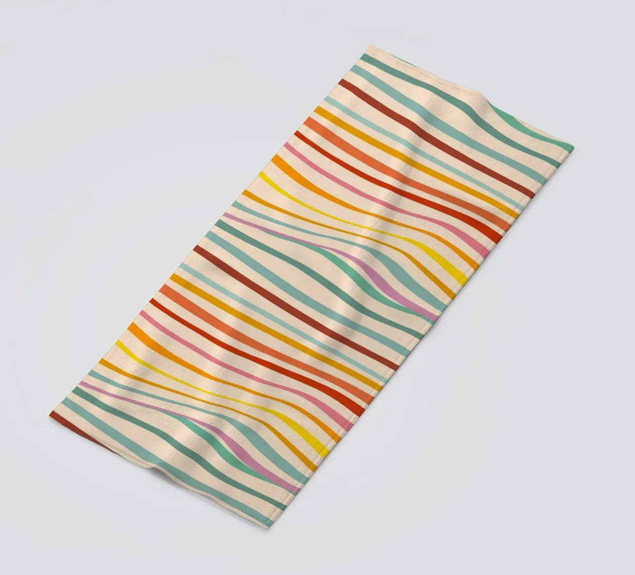 Retro Abstract Waves Pattern • Multi-colour Design for Pride beach towel by Dominique Vari Abstract