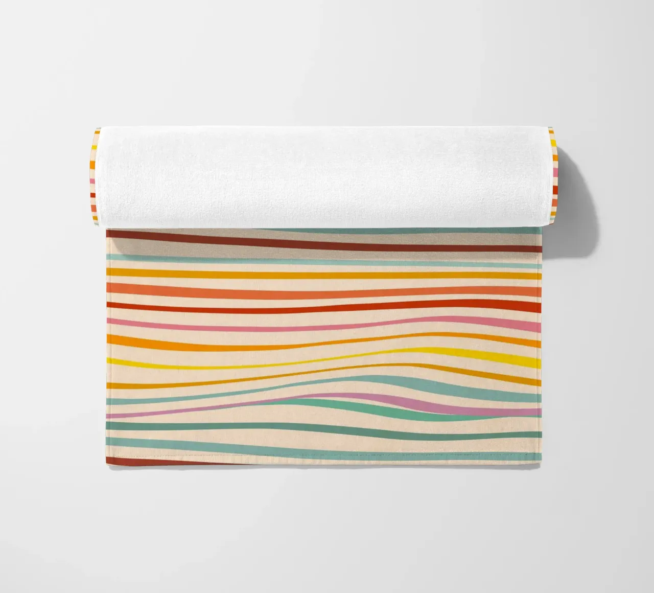 Retro Abstract Waves Pattern • Multi-colour Design for Pride beach towel by Dominique Vari Abstract