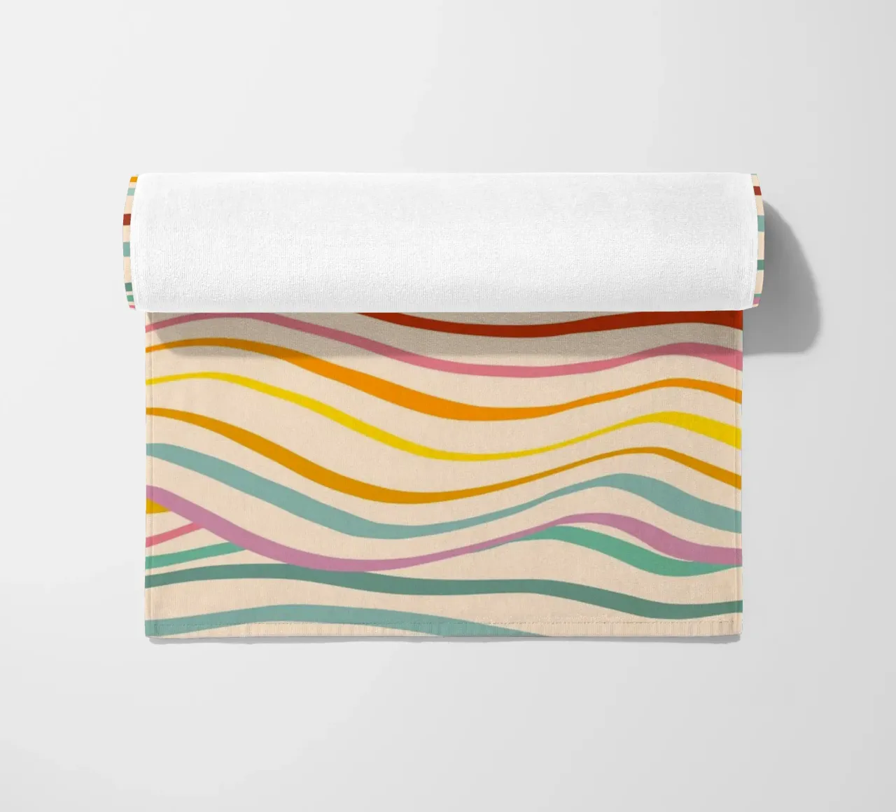 Retro Abstract Waves Pattern • Multi-colour Design for Pride beach towel by Dominique Vari Abstract
