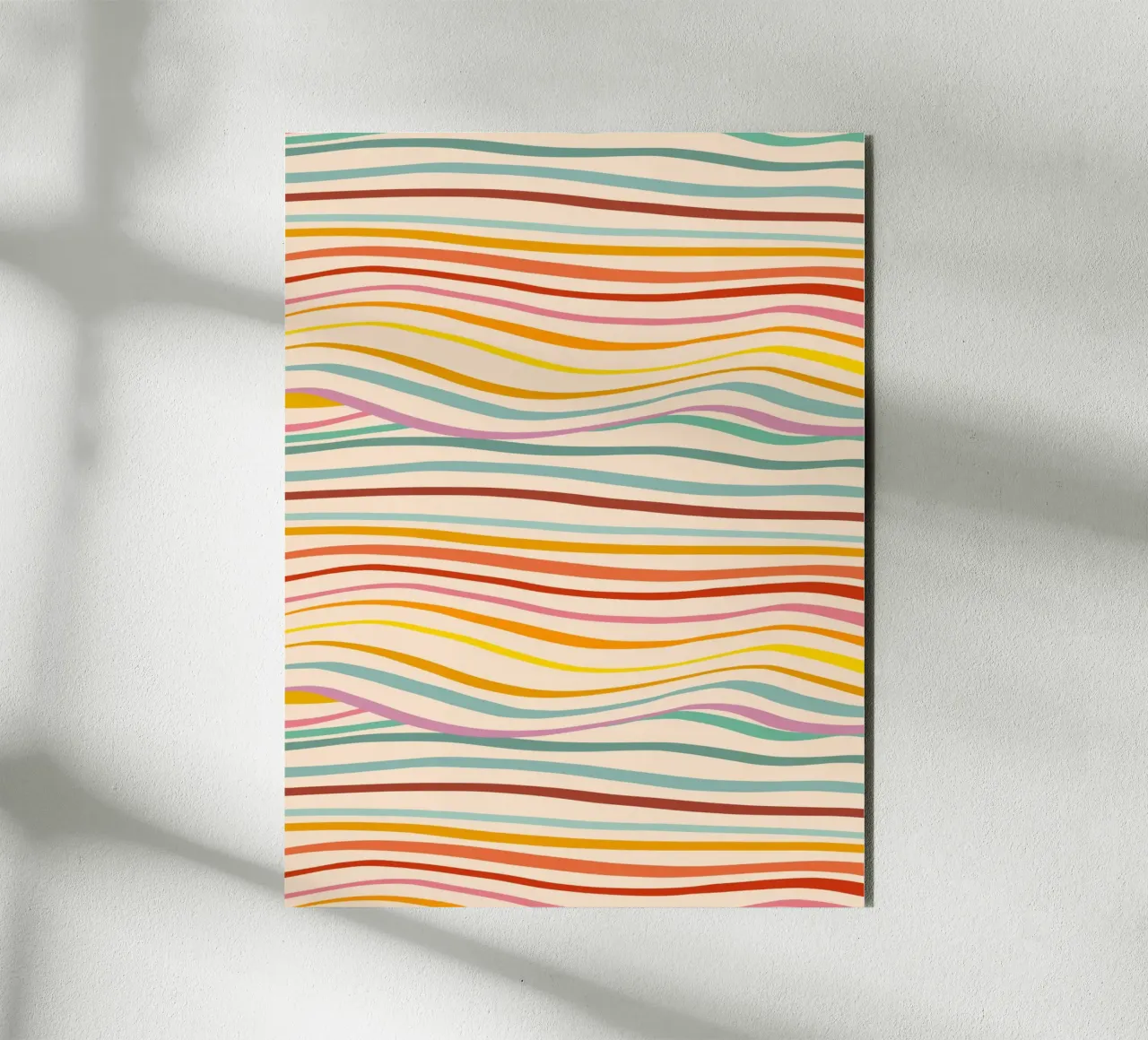 Motivo retrò di onde astratte - Design multicolore per Pride alluminio dibond da Dominique Vari Abstract