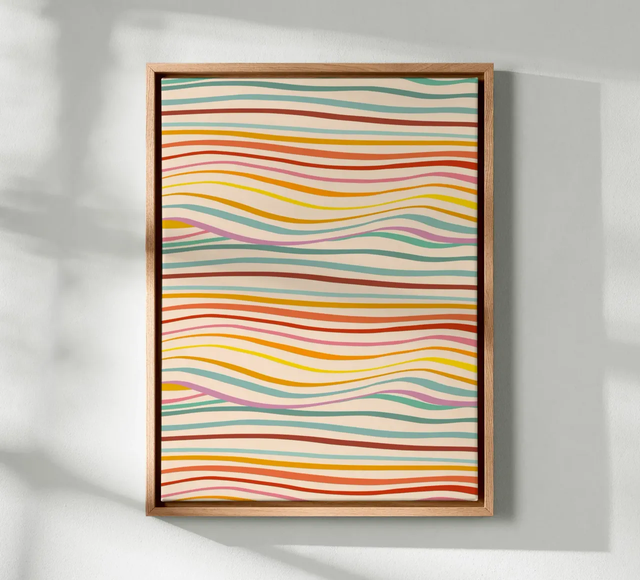 Abstraktes Retro-Wellenmuster - mehrfarbiges Design für Stolz Leinwand von Dominique Vari Abstract