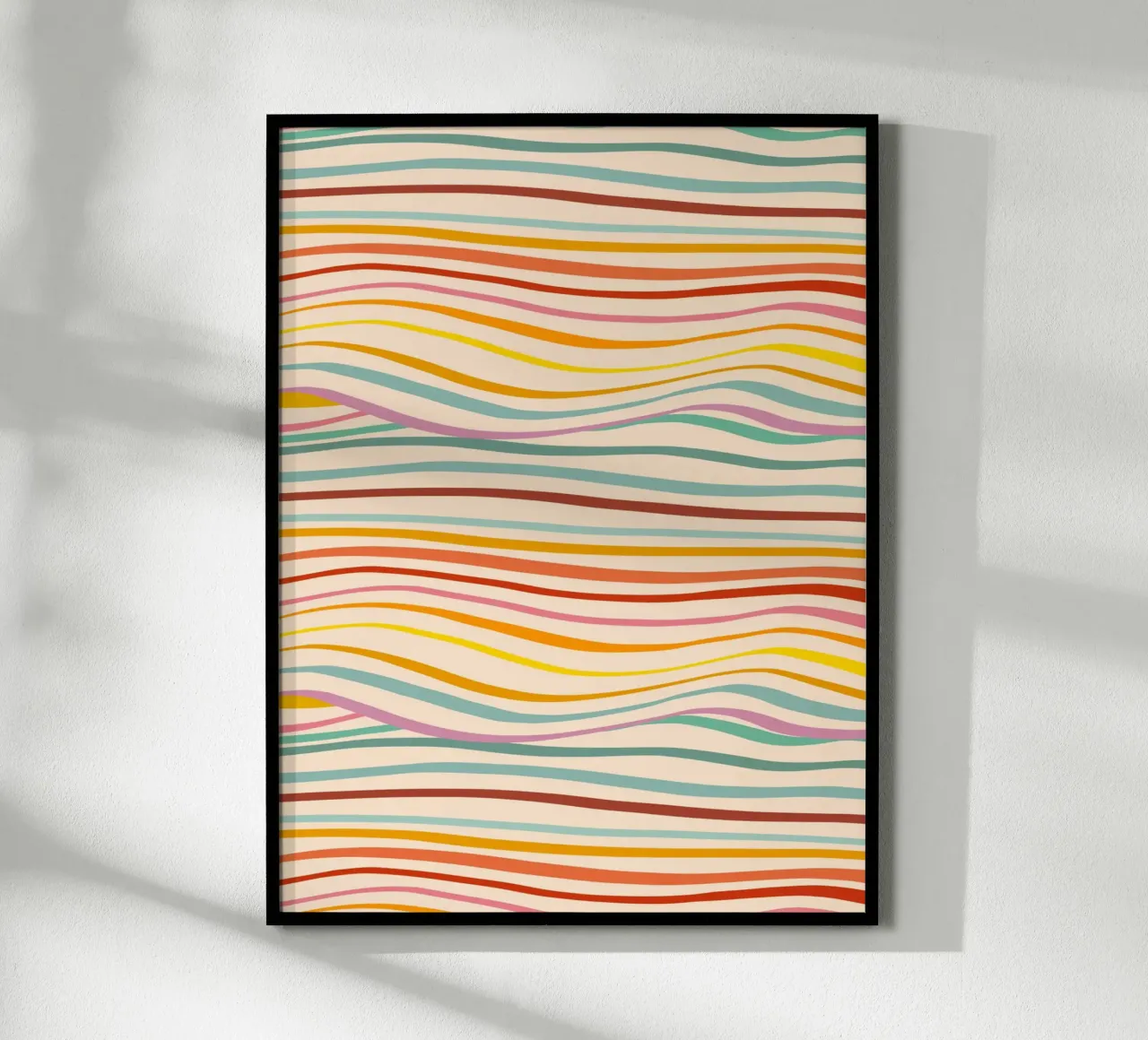 Retro Abstract Waves Pattern • Multi-colour Design for Pride hahnemühle by Dominique Vari Abstract