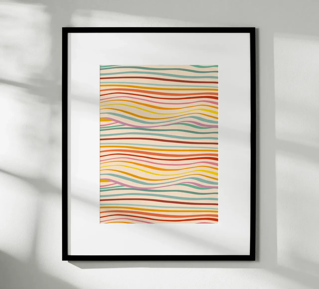 Motivo retrò di onde astratte - Design multicolore per Pride poster da Dominique Vari Abstract