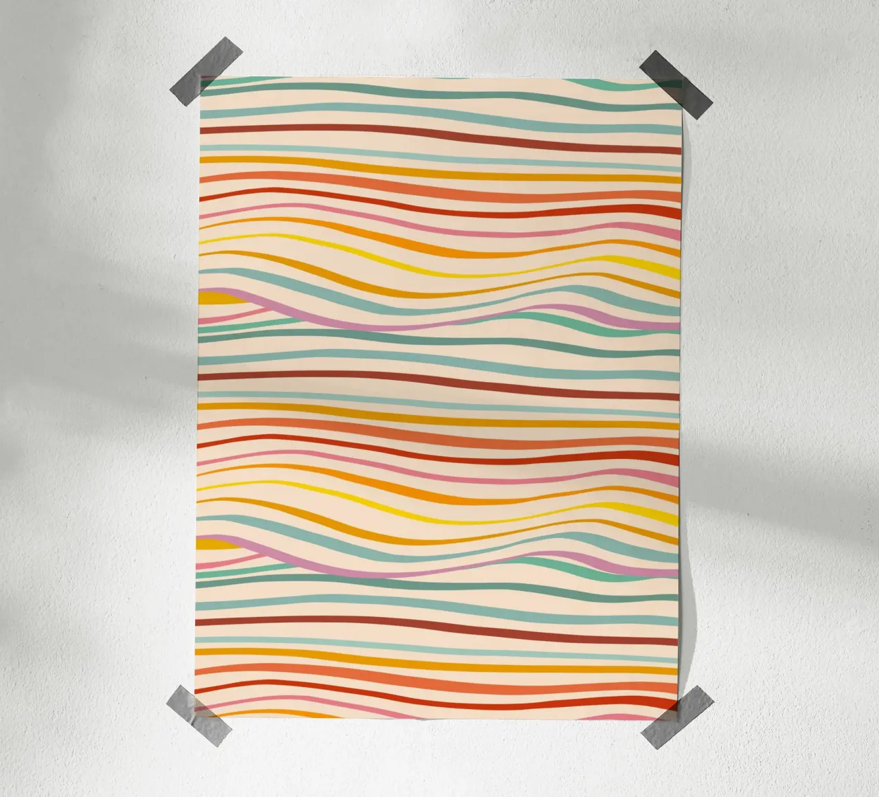 Retro Abstract Waves Pattern • Multi-colour Design for Pride hahnemühle by Dominique Vari Abstract
