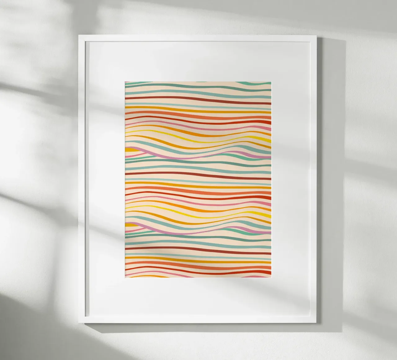 Motivo retrò di onde astratte - Design multicolore per Pride poster da Dominique Vari Abstract