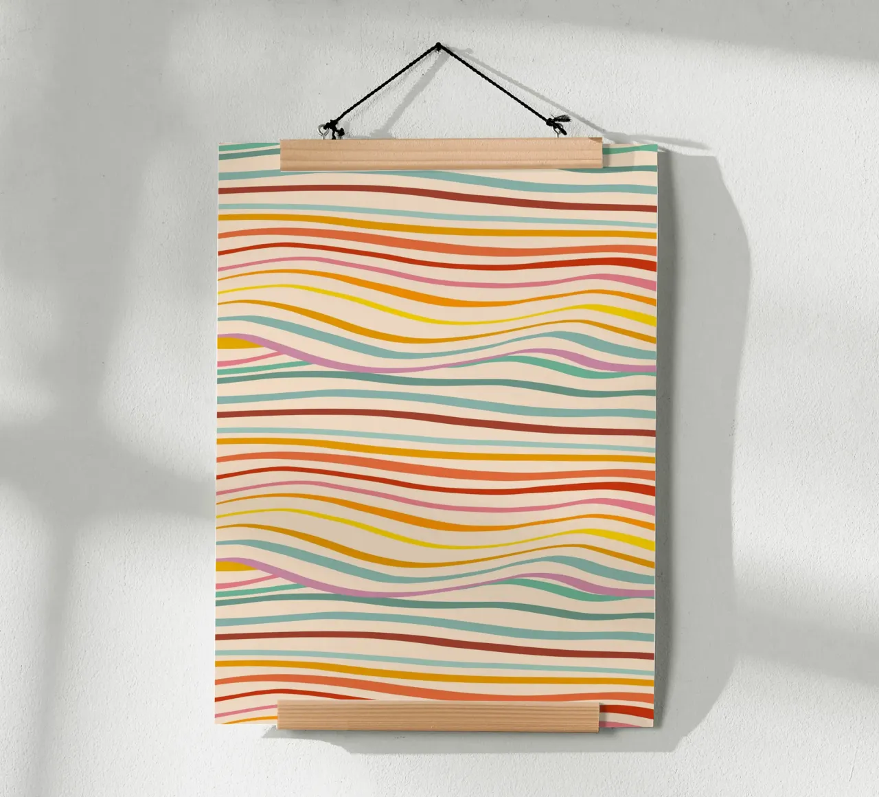 Retro Abstract Waves Pattern • Multi-colour Design for Pride hahnemühle by Dominique Vari Abstract