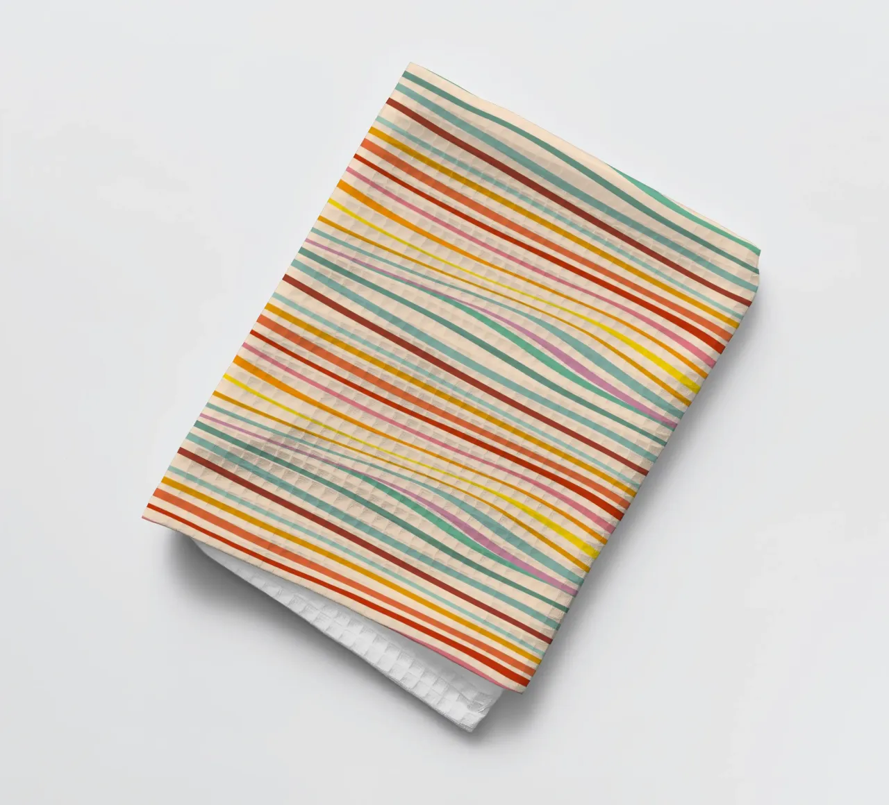 Motif rétro de vagues abstraites - Design multicolore pour la fierté torchon de Dominique Vari Abstract