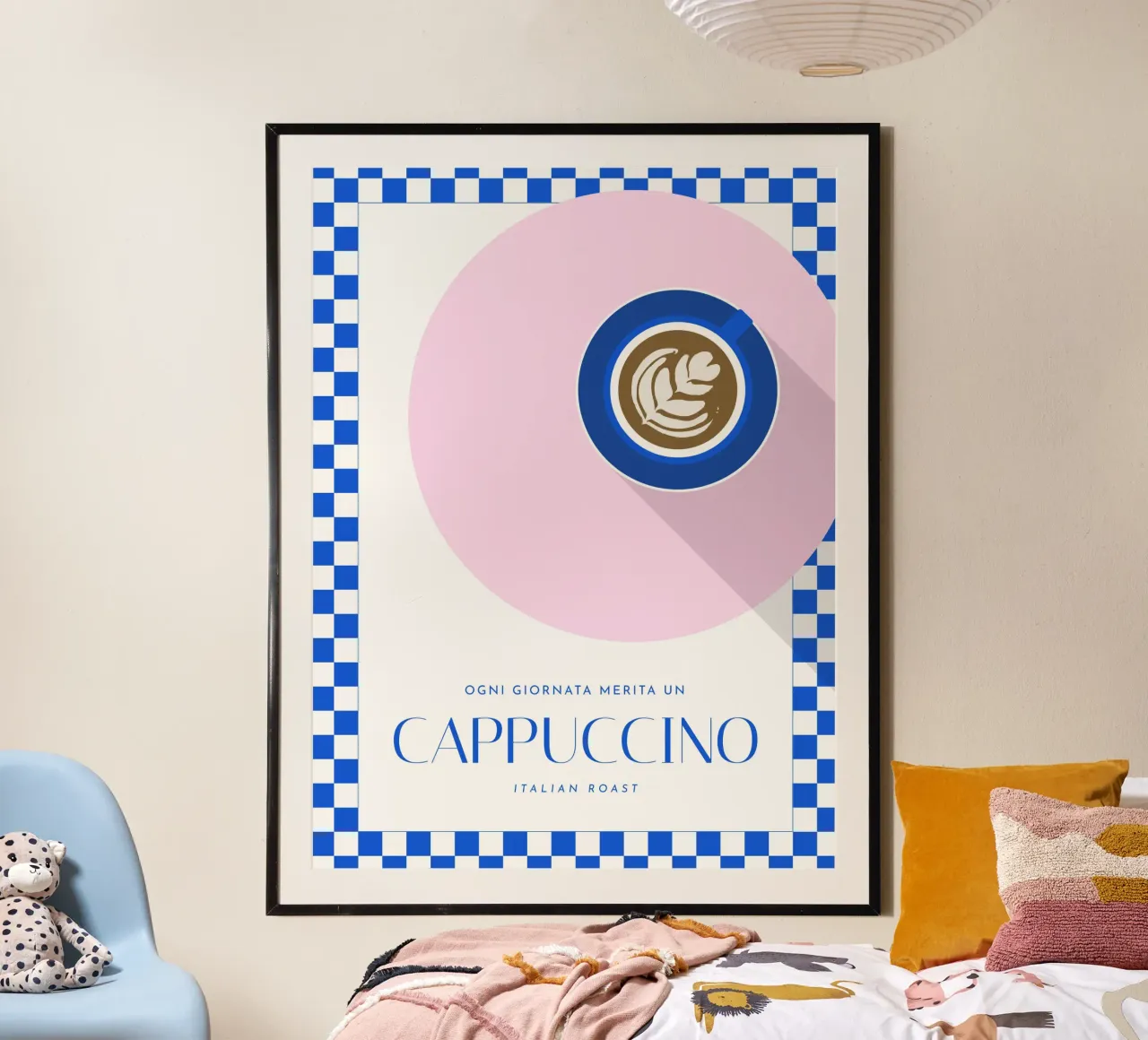 Todos los días merecen un Cappuccino poster con marco de aluminio de Bureau Purpur