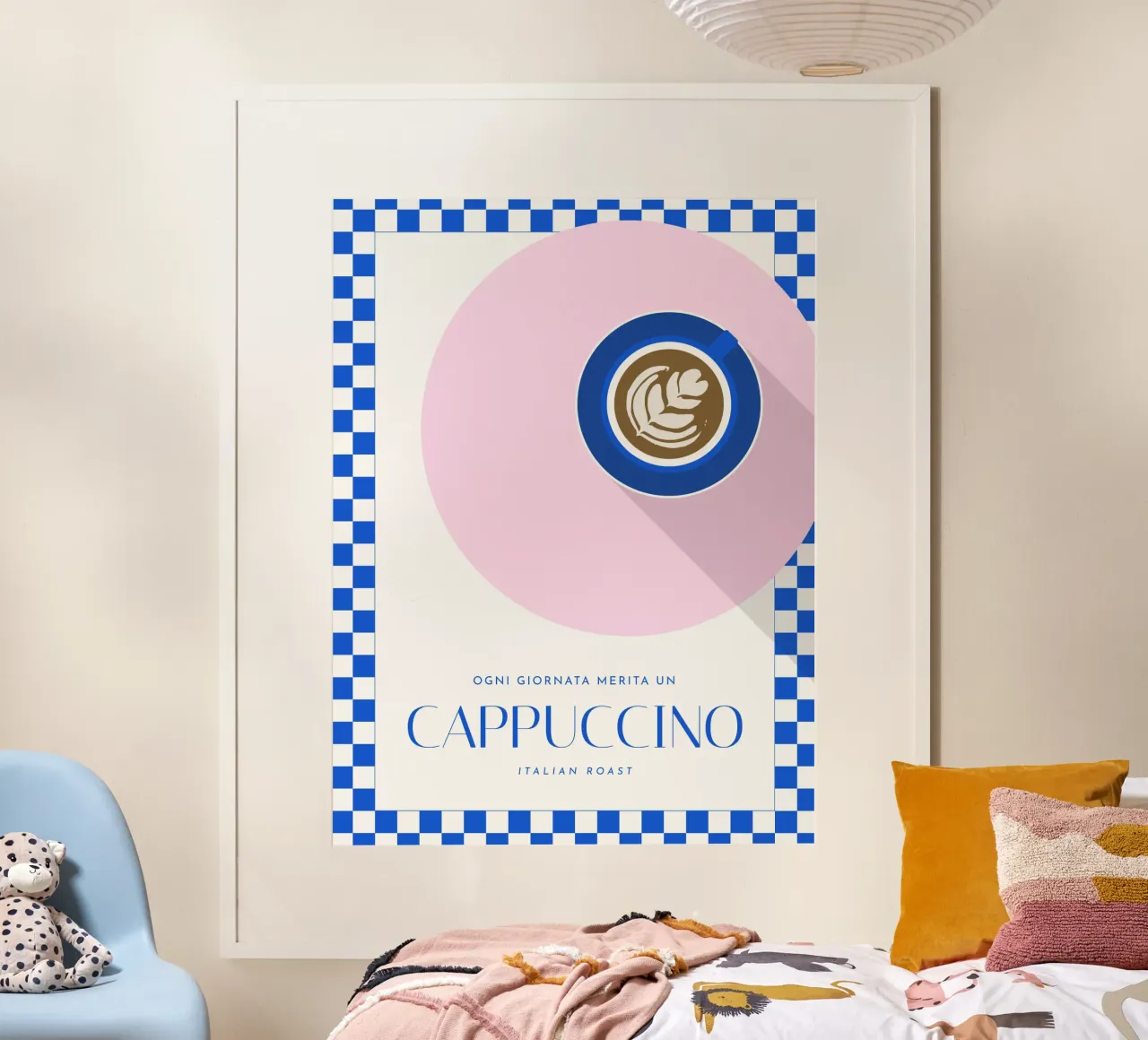 Ogni giornata merita un Cappuccino poster con telaio in legno da Bureau Purpur