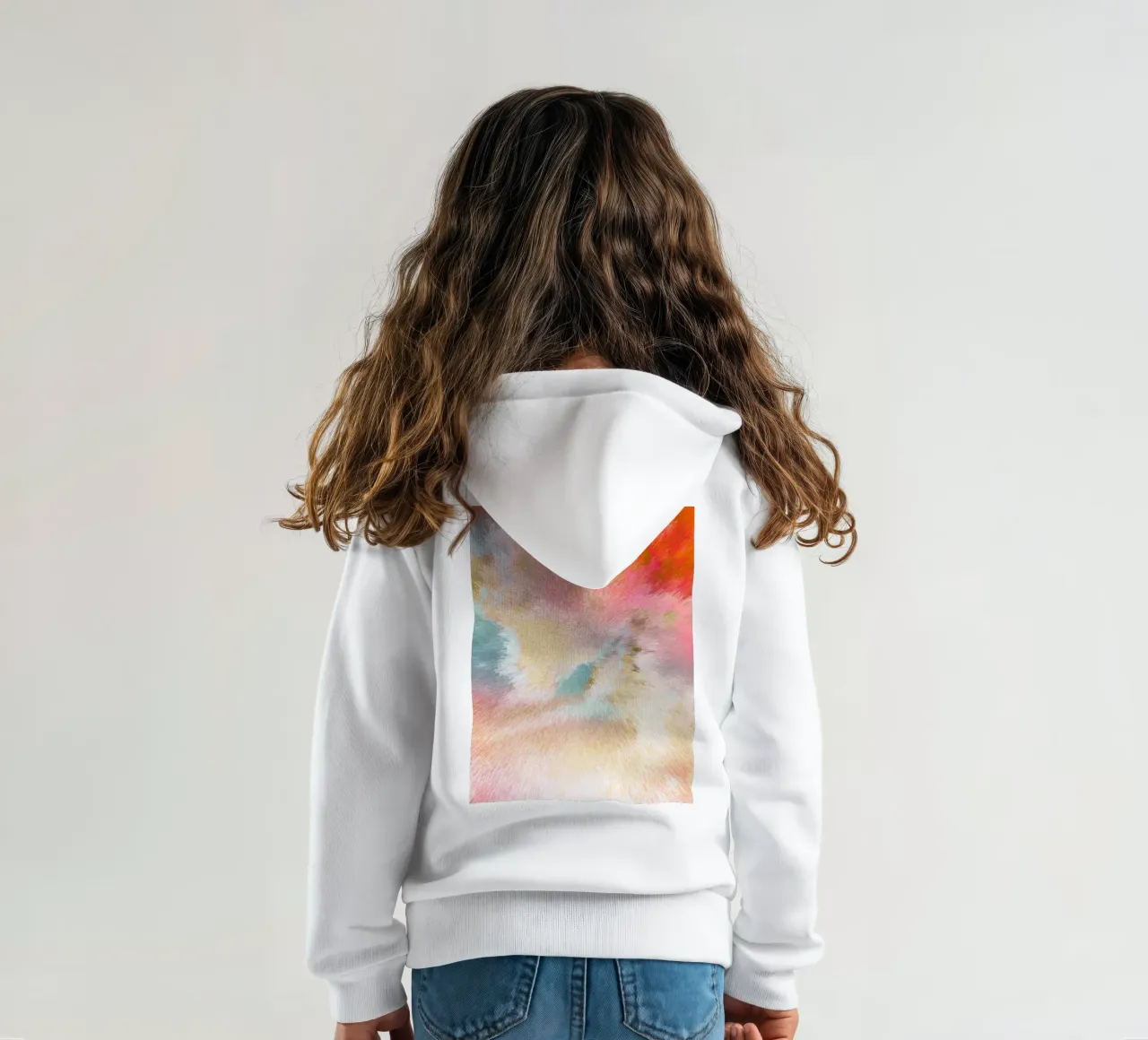 Cielo magico astratto - Raffica di colori di ispirazione Turner felpa bambino con cappuccio da Dominique Vari Abstract