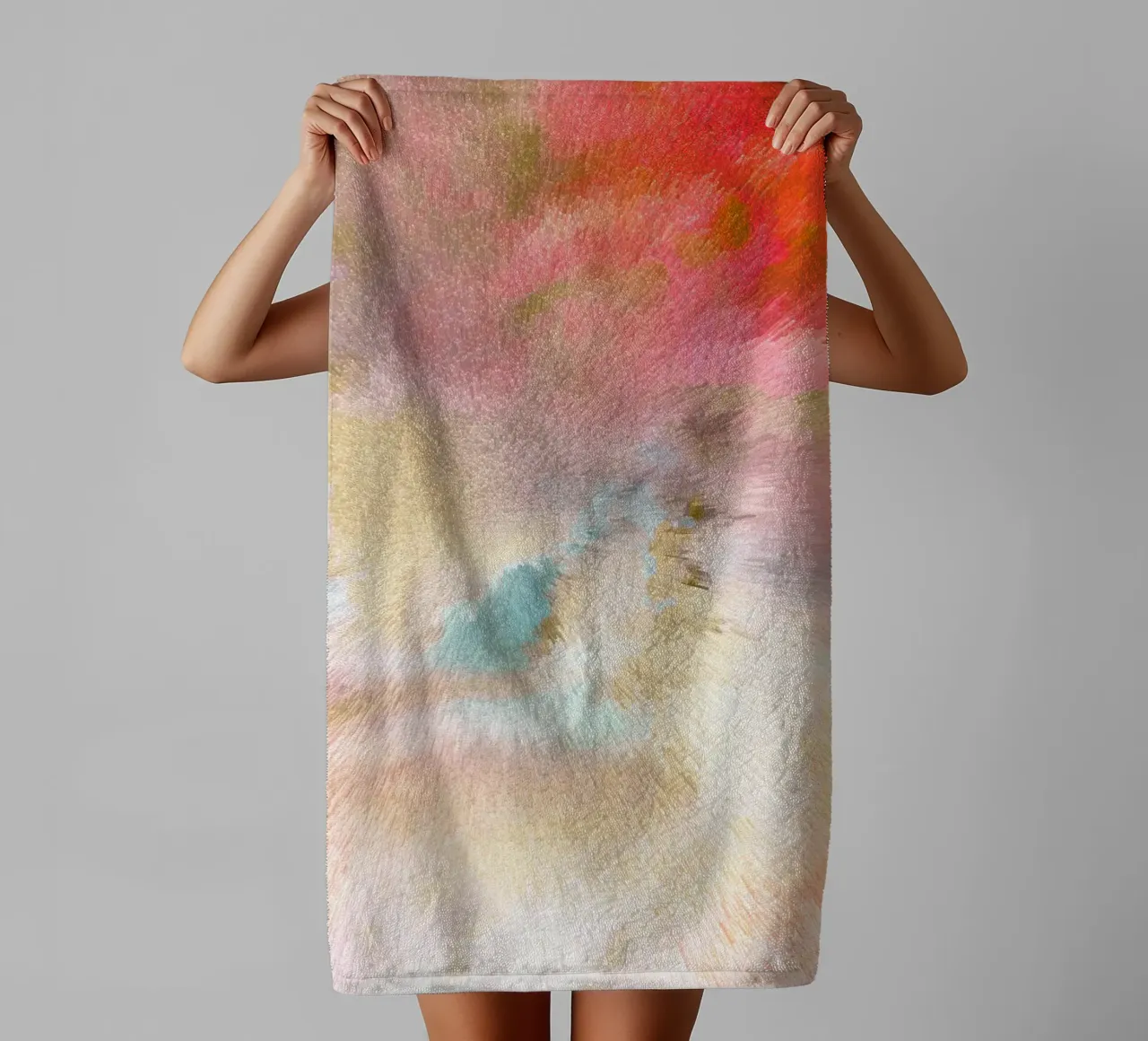 Cielo magico astratto - Raffica di colori di ispirazione Turner asciugamano da bagno da Dominique Vari Abstract