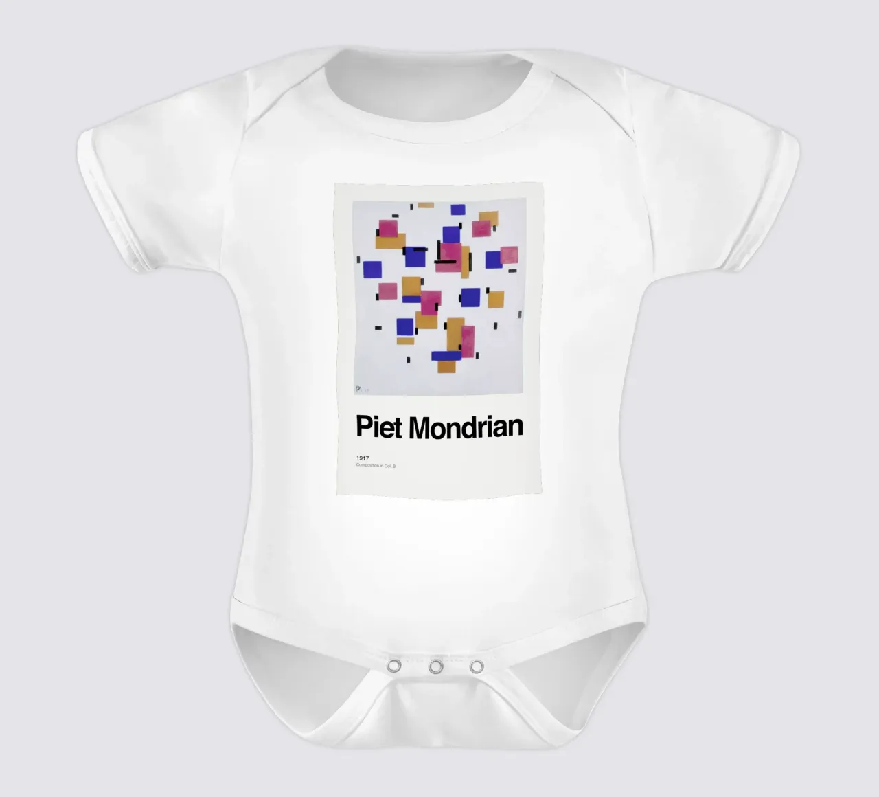 Mondrian - Composition in Col. Bdrian - Composition in Col. B body neonato maniche corte da ARTOTHEK
