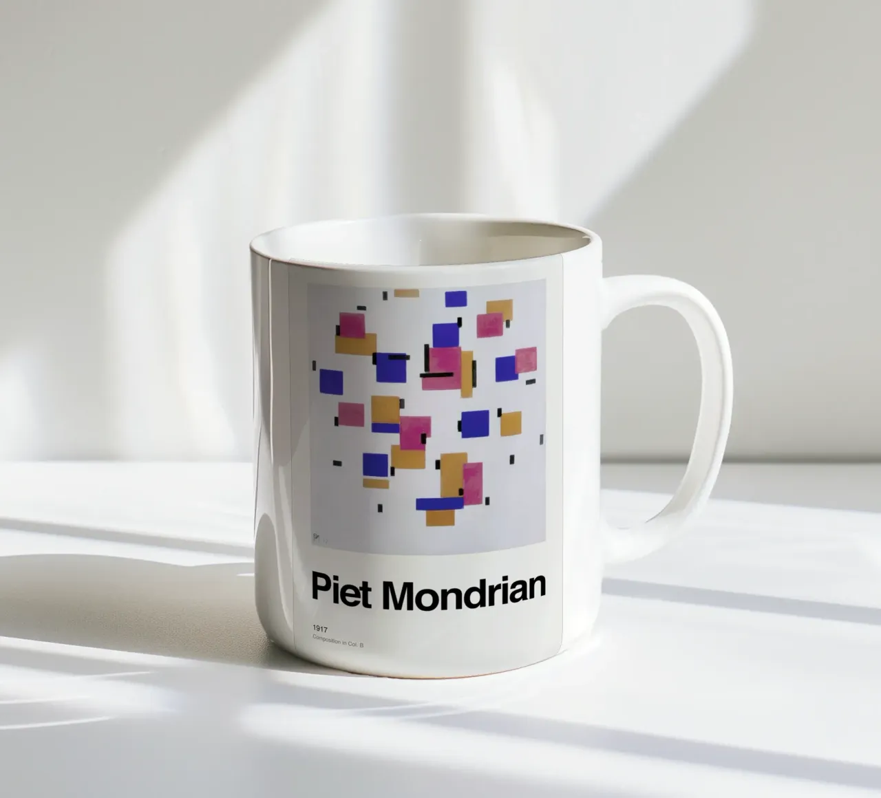Mondrian - Composition in Col. Bdrian - Composition in Col. B tazza in ceramica da ARTOTHEK