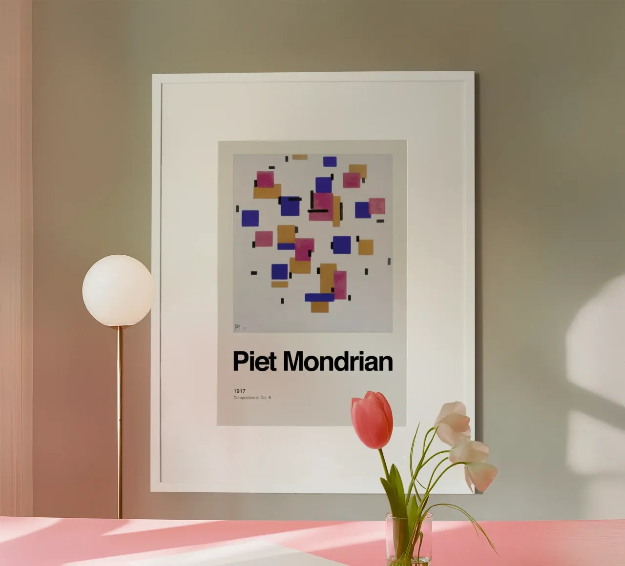 Mondrian - Composition in Col. Bdrian - Composition in Col. B poster con telaio in plastica da ARTOTHEK