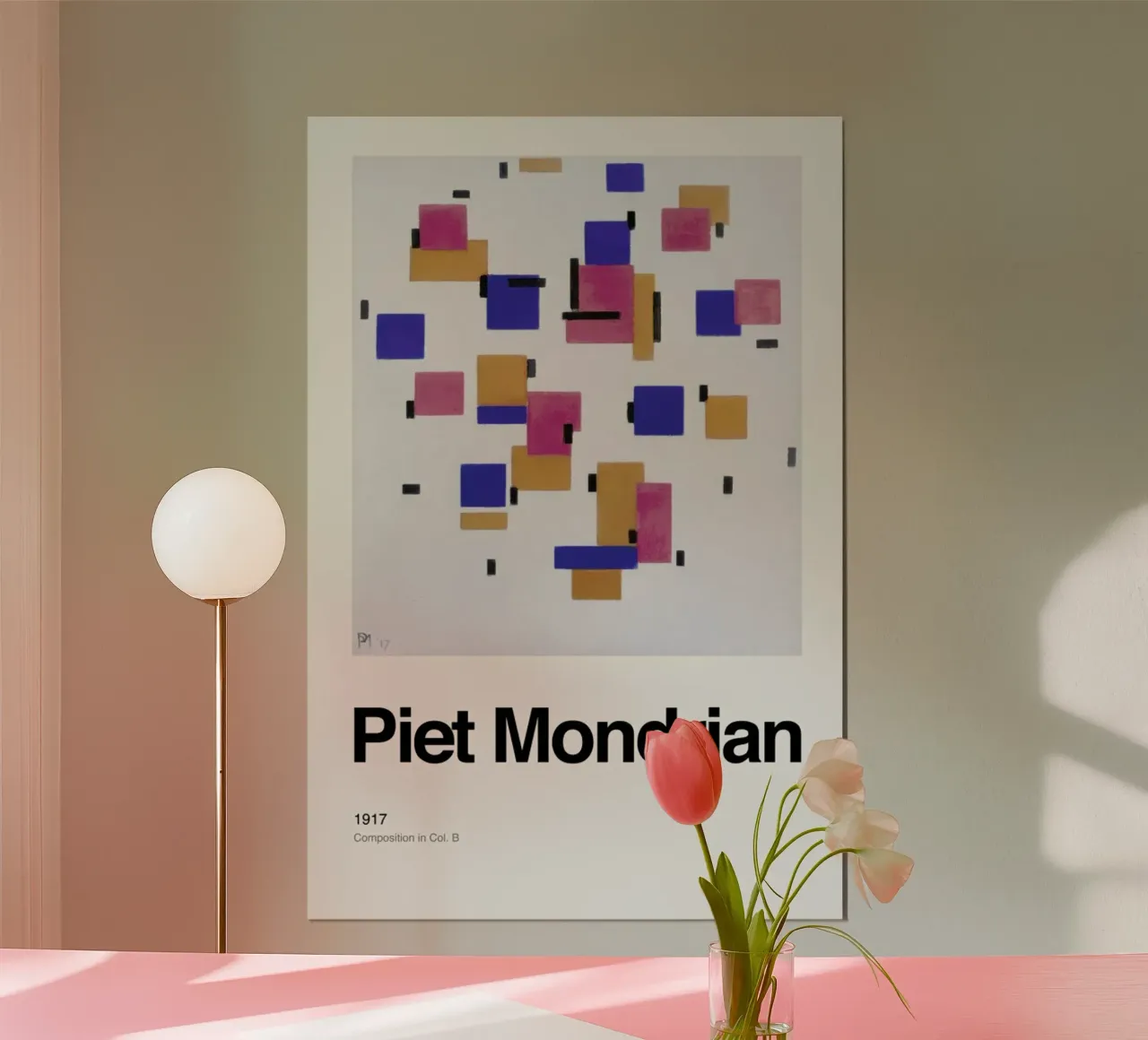 Mondrian - Composition in Col. Bdrian - Composition in Col. B poster con telaio in plastica da ARTOTHEK