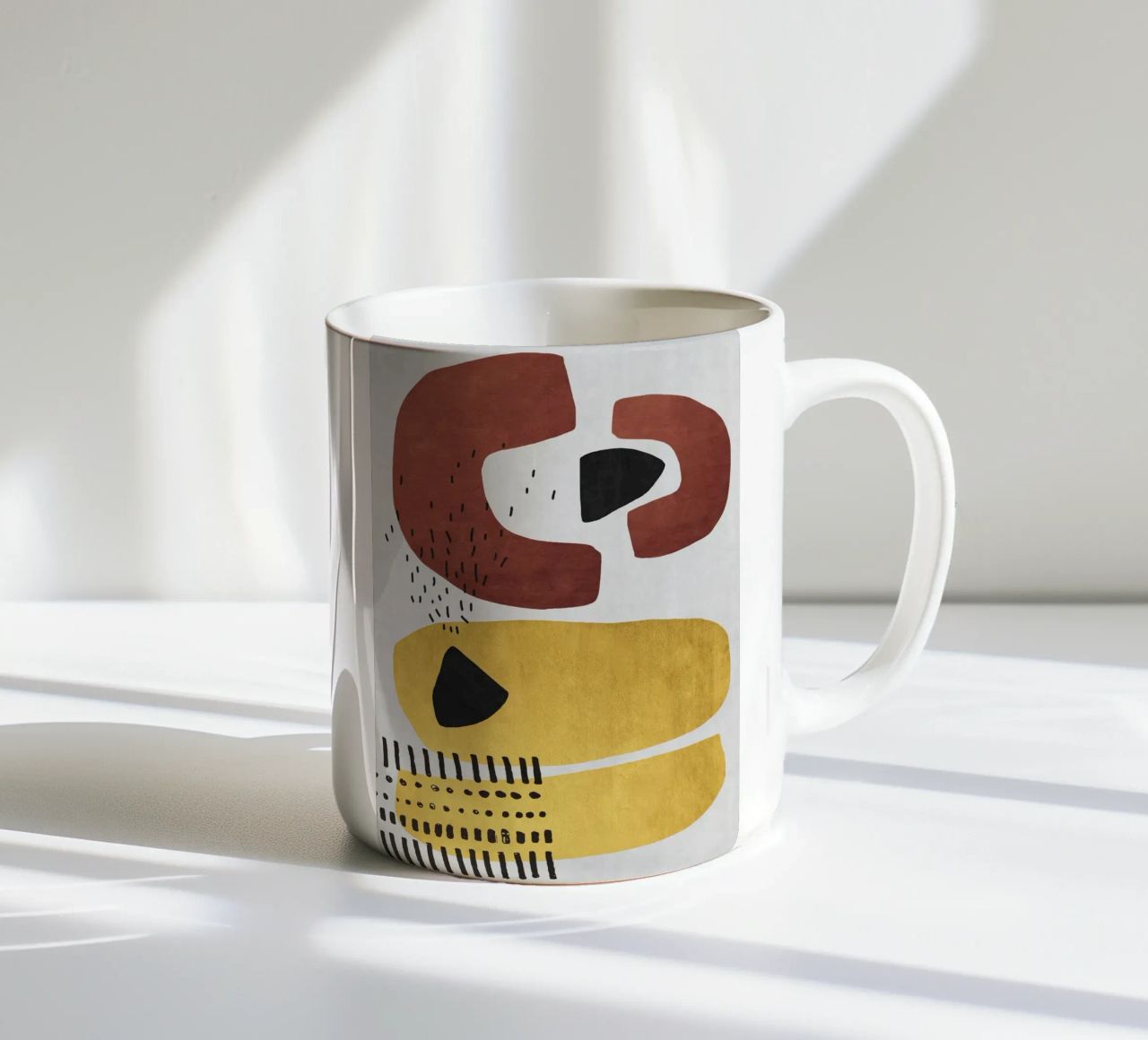 Abstract shapes in earthy tones tazza in ceramica da ramosashop