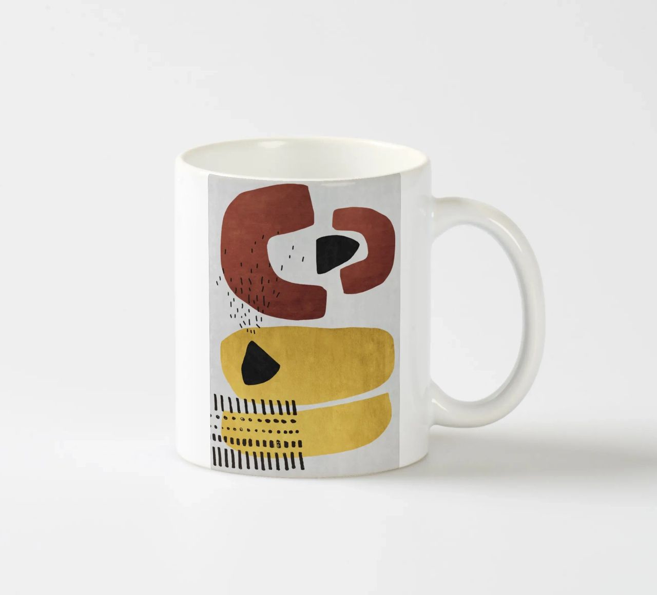 Abstract shapes in earthy tones tazza in ceramica da ramosashop