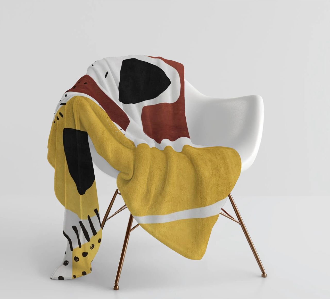 Abstract shapes in earthy tones coperta in pile da ramosashop