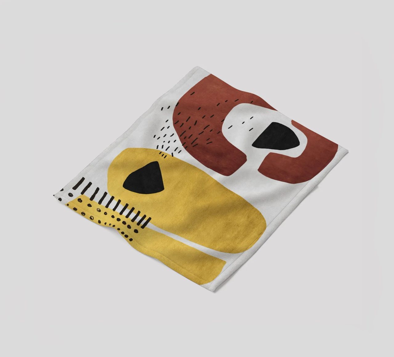 Abstract shapes in earthy tones coperta in pile da ramosashop