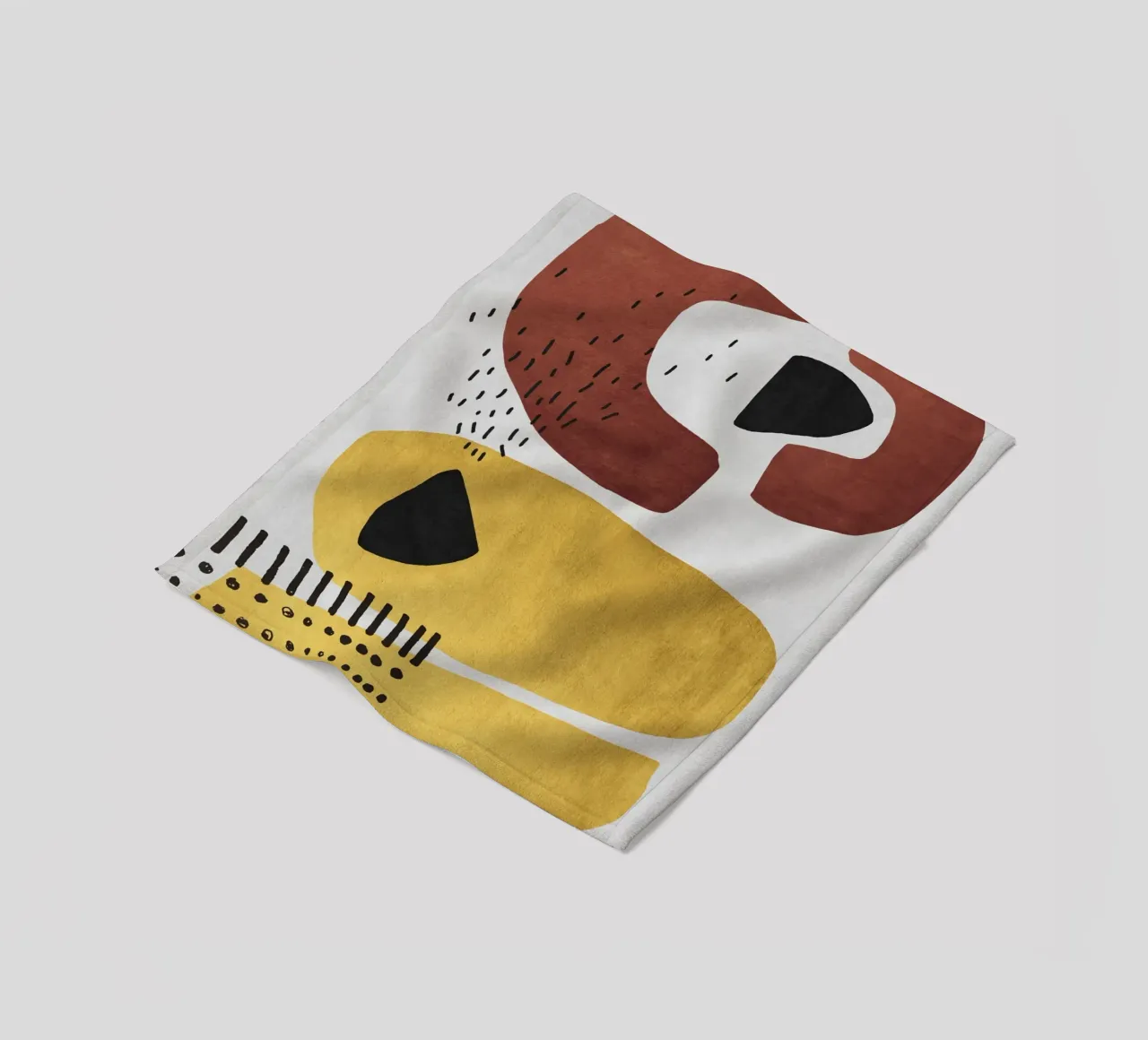 Abstract shapes in earthy tones coperta in pile da ramosashop