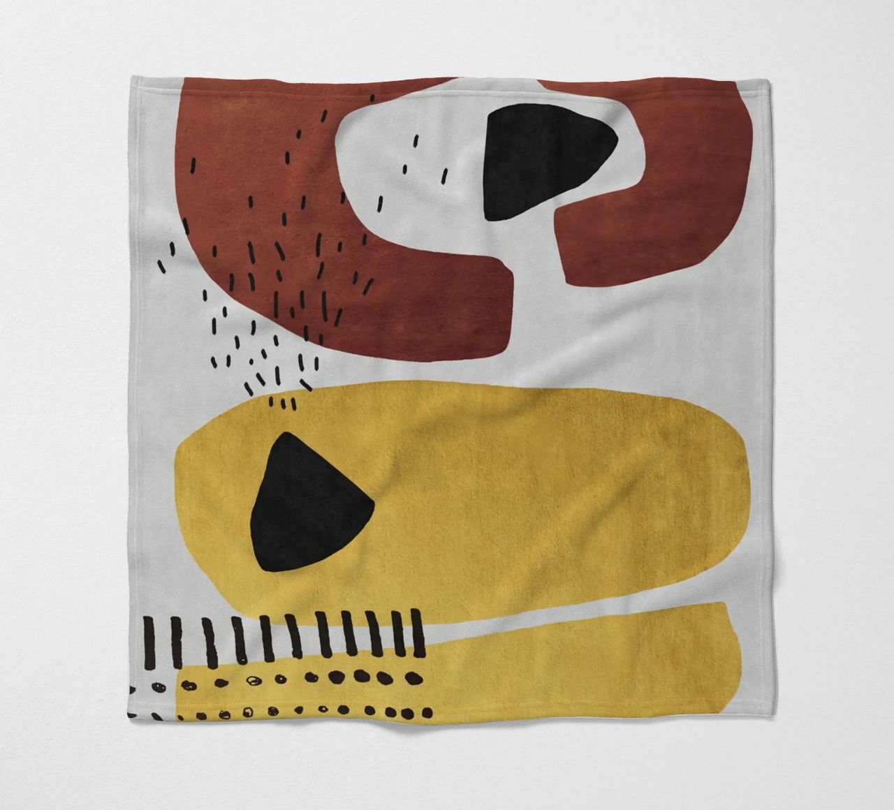 Abstract shapes in earthy tones coperta in pile da ramosashop