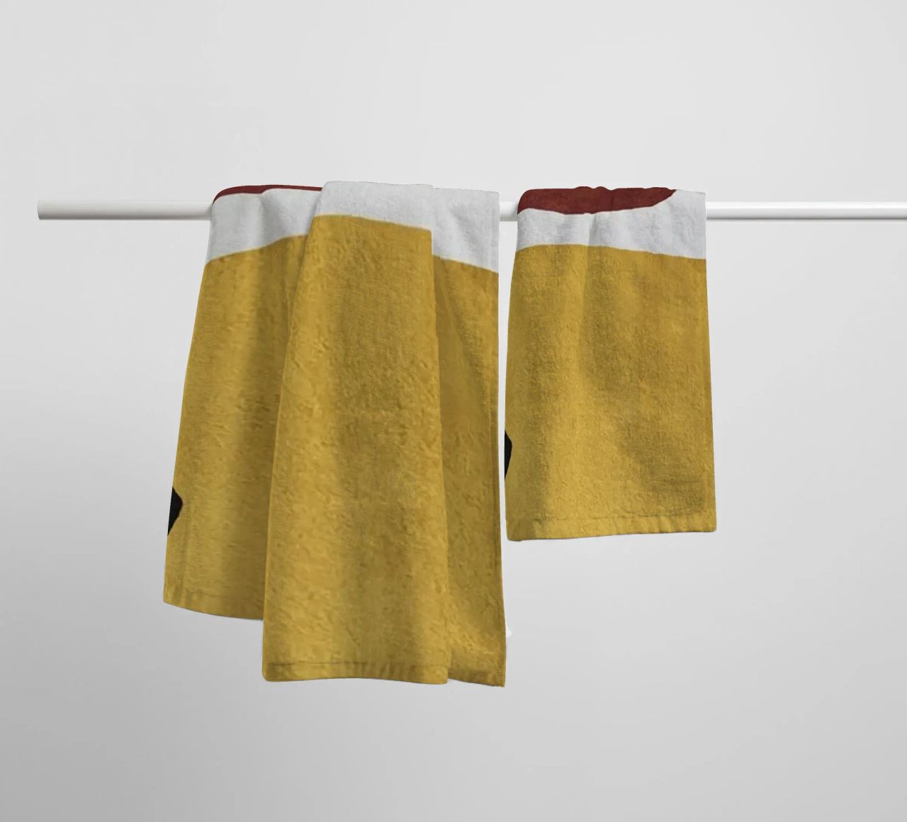 Abstract shapes in earthy tones badhanddoek van ramosashop