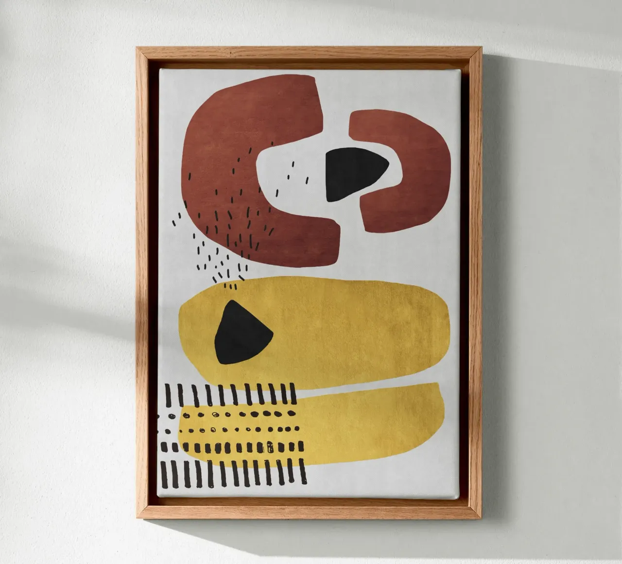Abstract shapes in earthy tones tela con Cornice a cassetta da ramosashop