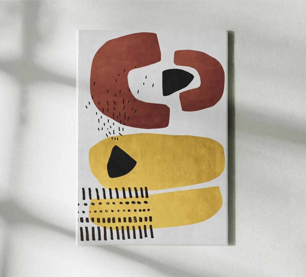 Abstract shapes in earthy tones tela con Cornice a cassetta da ramosashop