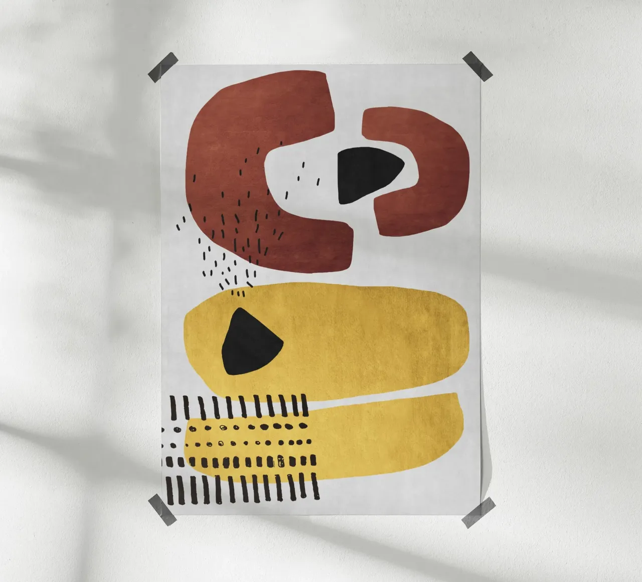 Abstract shapes in earthy tones carta hahnemühle da ramosashop