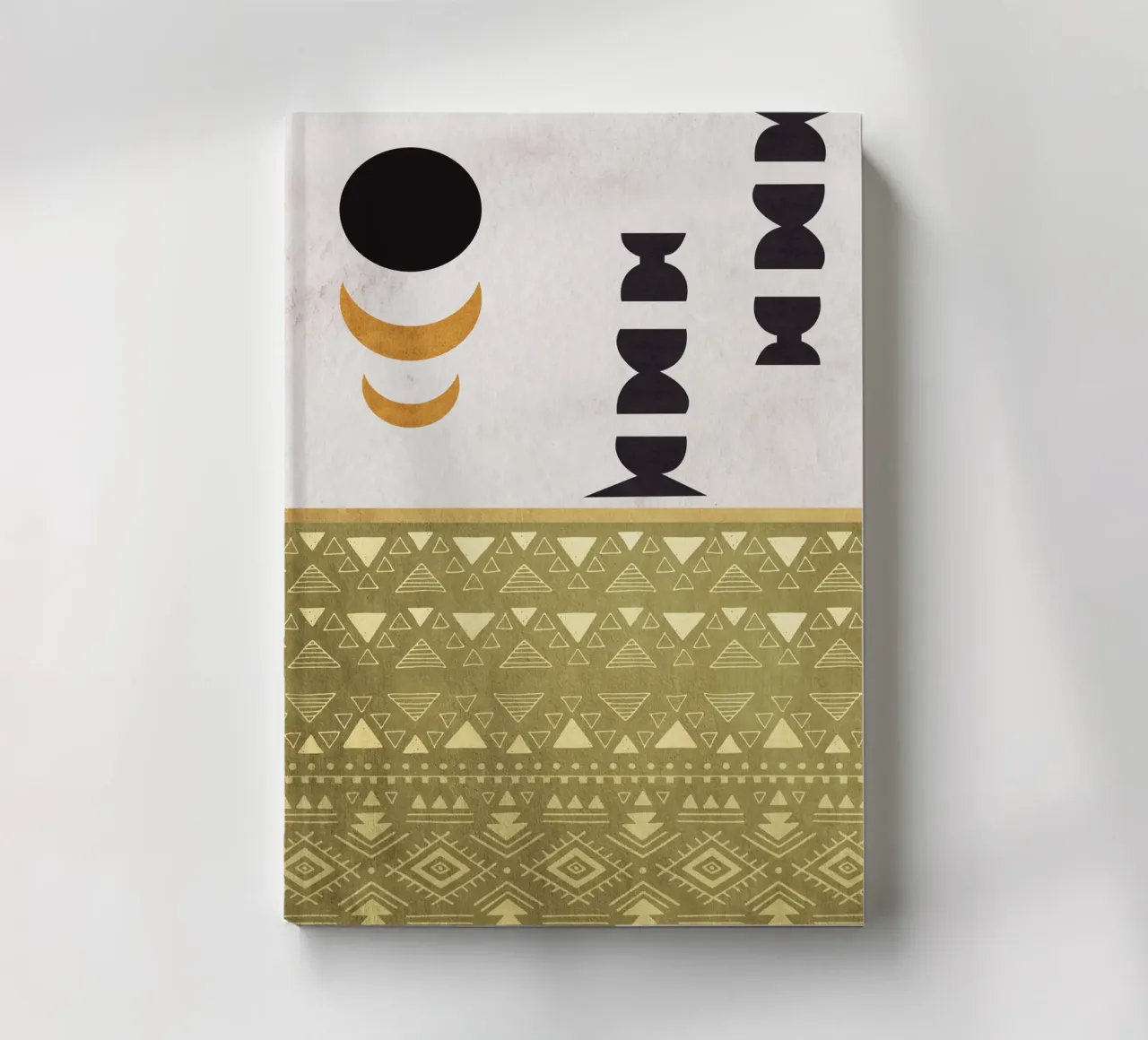 circles and crescent moons notebook by ramosashop