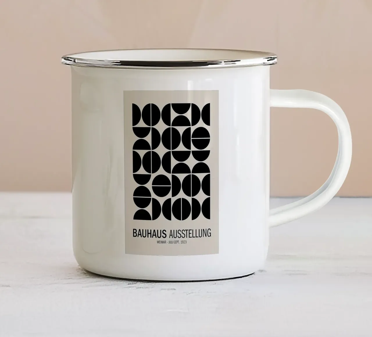 Mostra Bauhaus n. 1 tazza in smalto da Birgitpopshop